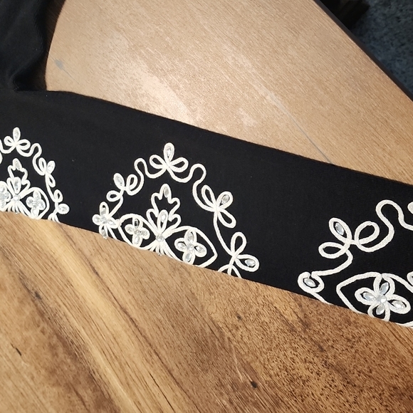 INC black and white embellished cold shoulder sweater, large. New without tags. - Picture 7 of 7